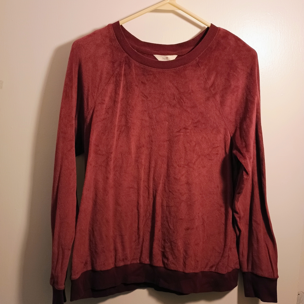 Secret Treasures Maroon Long Sleeve Sweatshirt